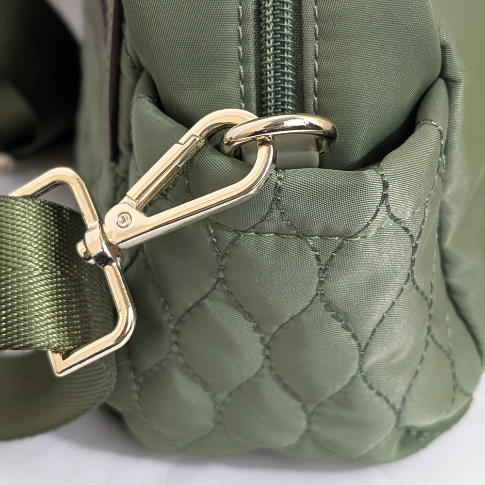 Bella Russo Olive Quilted Crossbody Bag with Gold Accents - Picture 10 of 15